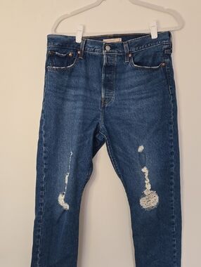 Levi's Premuim Wedgie Straight Distressed Jeans Button Fly Normcore size 32